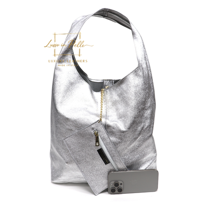 Aurora Quilted Suede Hobo Bag