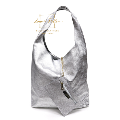Aurora Quilted Suede Hobo Bag
