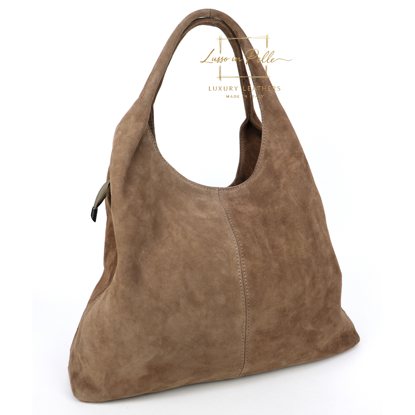 Lusso Double Handle Large Suede Shoulder Tote