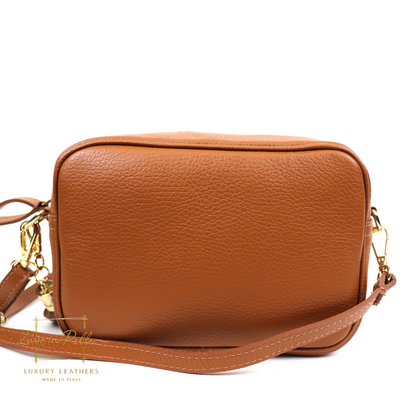 Sierra Genuine Italian Pebbled Leather Box Bag