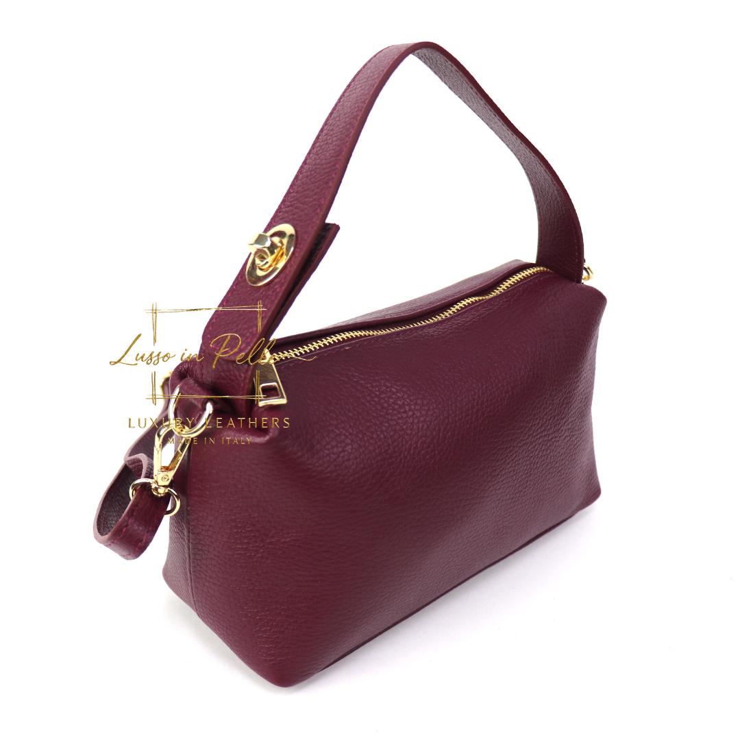 Top Handle Crossbody Leather Bad with Adjustable Detachable Straps