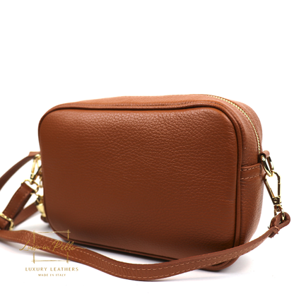 Sierra Genuine Italian Pebbled Leather Box Bag