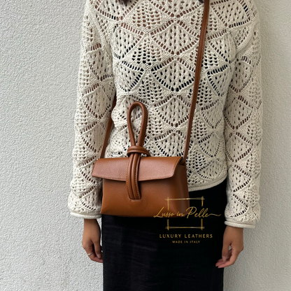 Rose Italian Versatile Leather Bag - Wrist Bag - Clutch Bag