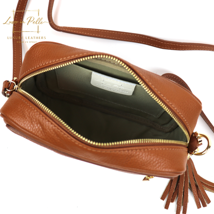 Sierra Genuine Italian Pebbled Leather Box Bag