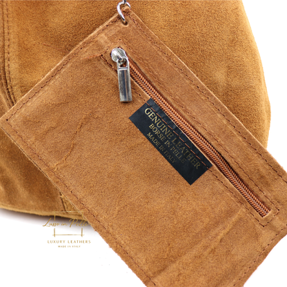Cali Genuine Suede Hobo Slouchy Shoulder Bag