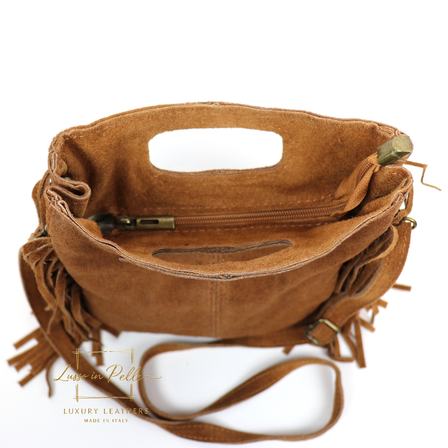 Suede Boho Tassel Crossbody Bag with Adjustable Detachable Straps