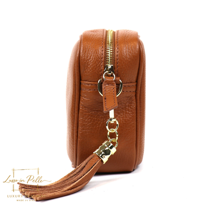 Sierra Genuine Italian Pebbled Leather Box Bag