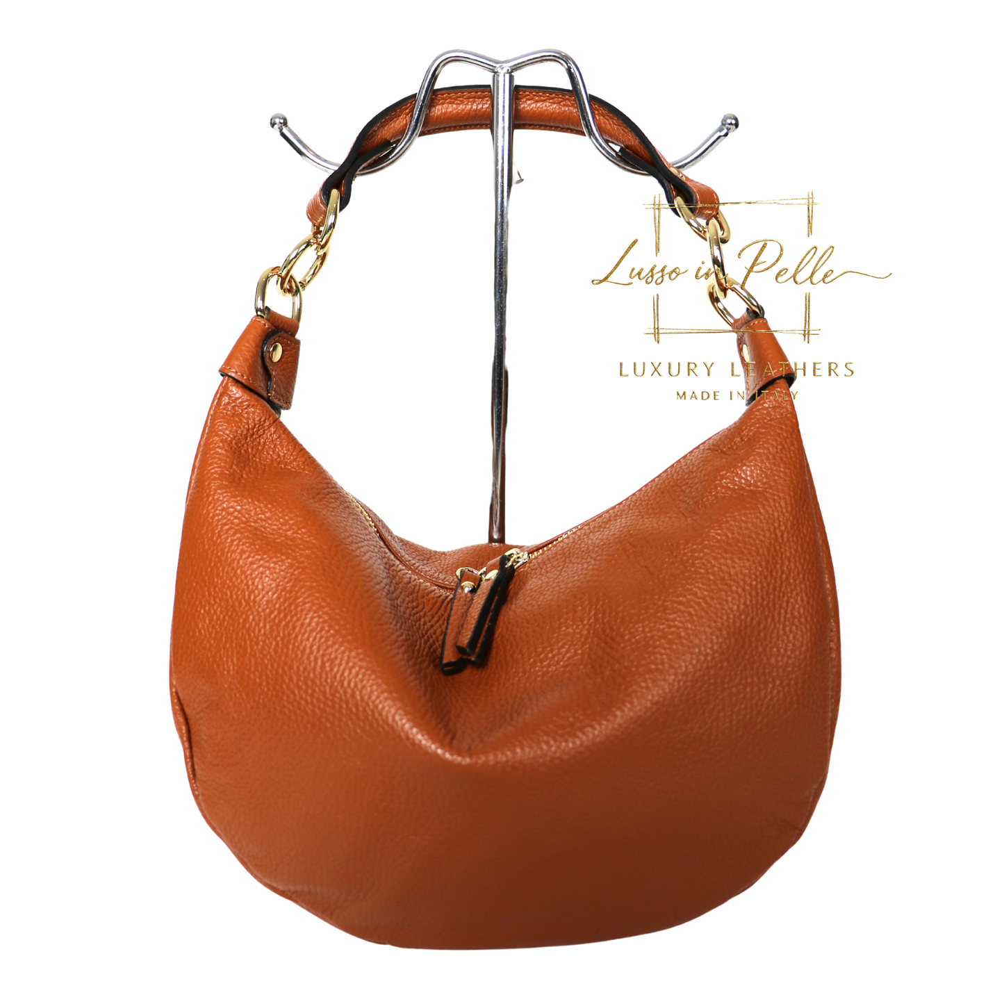 Grain Leather Half Moon Shoulder & Crossbody Bag