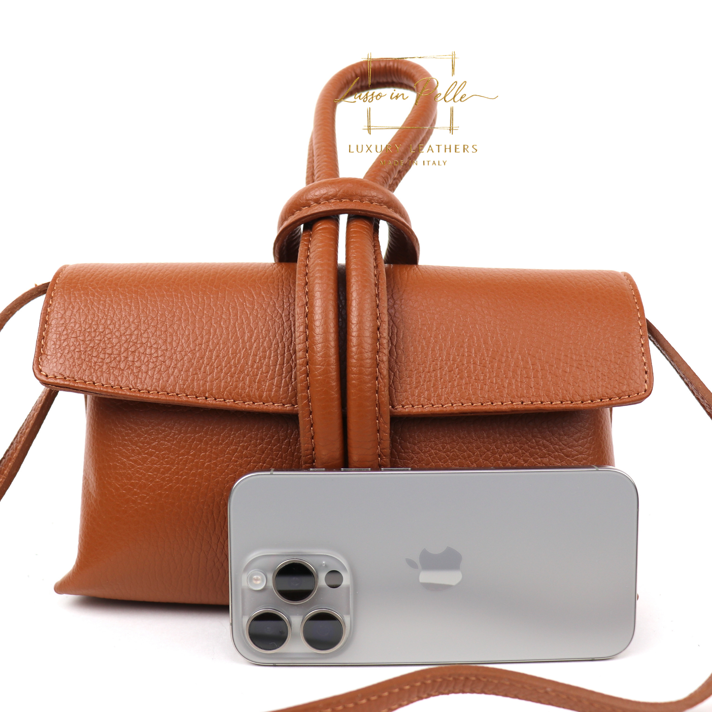 Rose Italian Versatile Leather Bag - Wrist Bag - Clutch Bag