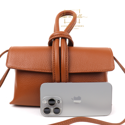 Rose Italian Versatile Leather Bag - Wrist Bag - Clutch Bag