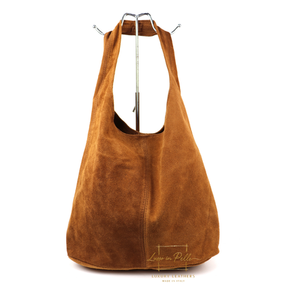 Cali Genuine Suede Hobo Slouchy Shoulder Bag