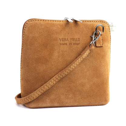 Ella Small Square Suede Crossbody Bag with Detachable Straps