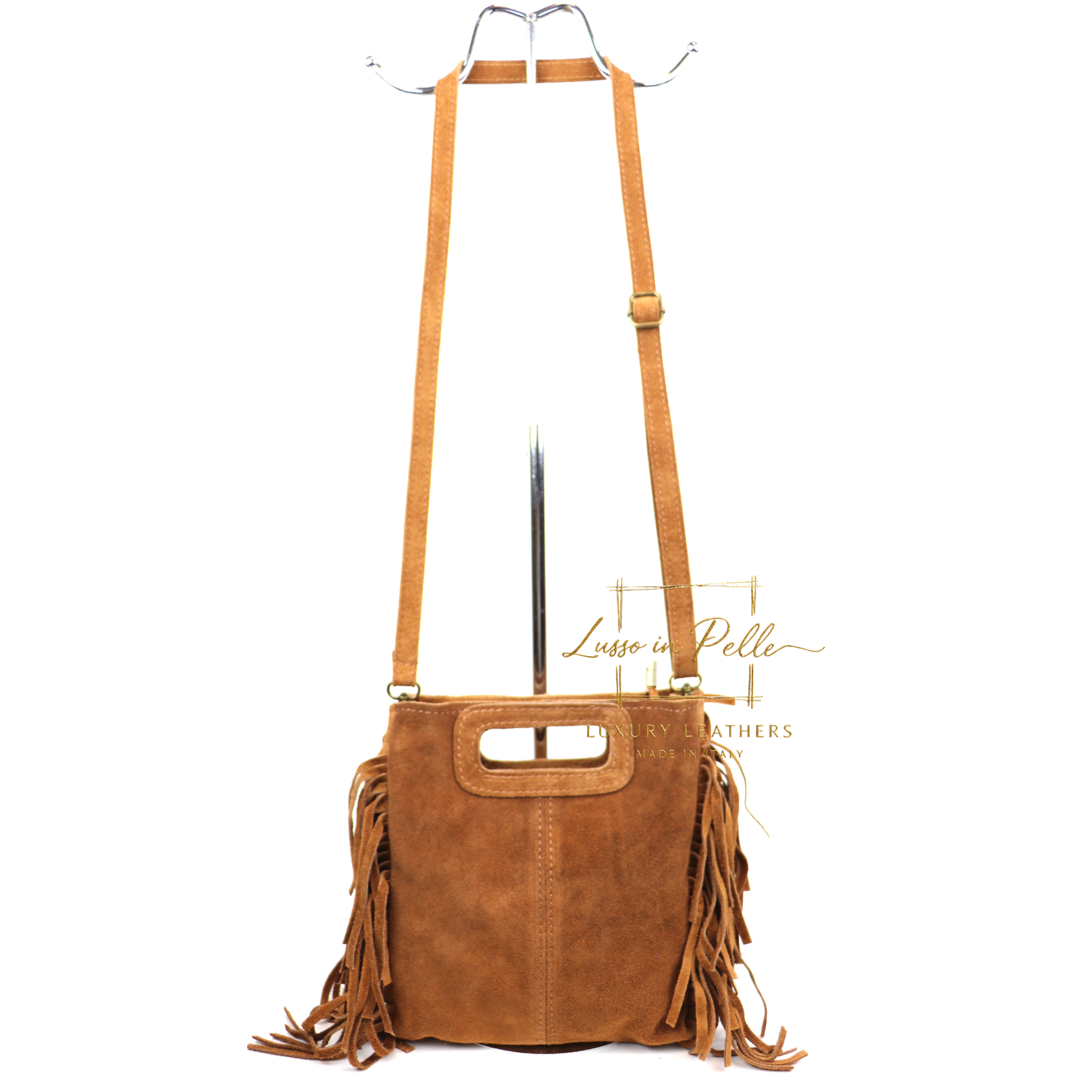 Suede Boho Tassel Crossbody Bag with Adjustable Detachable Straps