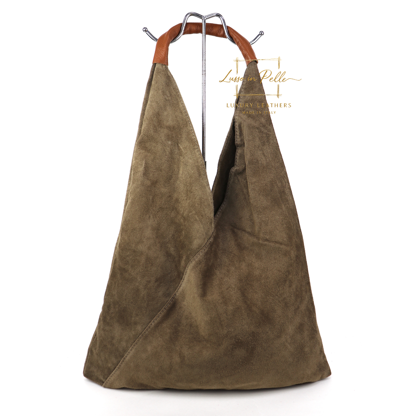Large Genuine Italian Suede Tote Bag