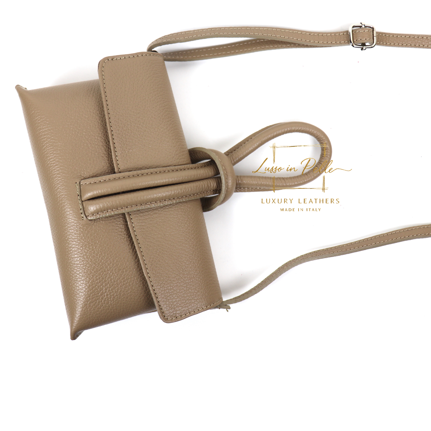 Rose Italian Versatile Leather Bag - Wrist Bag - Clutch Bag