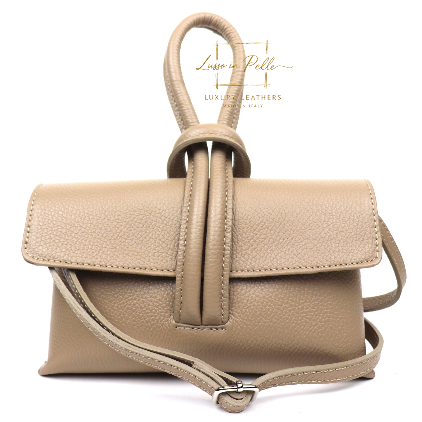 Rose Italian Versatile Leather Bag - Wrist Bag - Clutch Bag