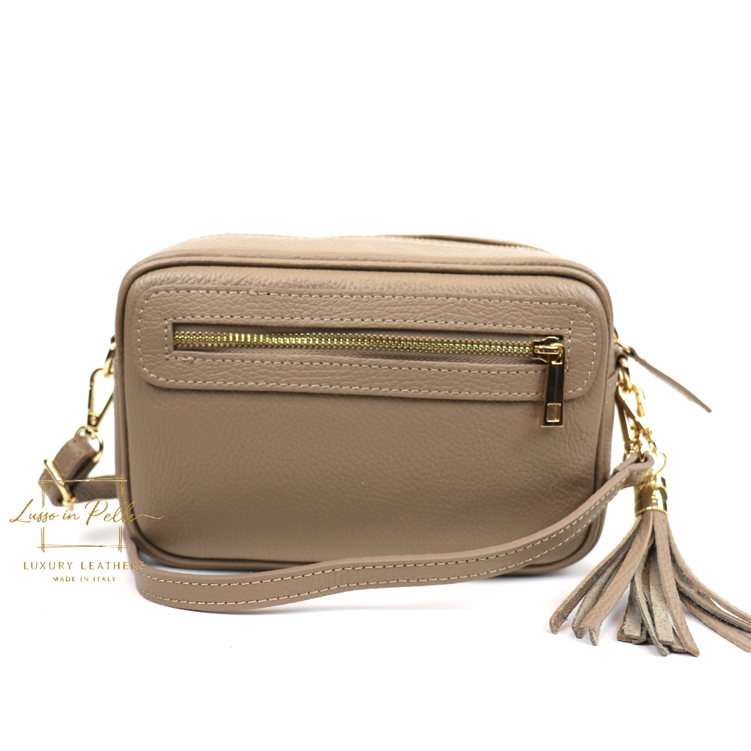 Bella Genuine Italian Pebbled Leather Box Bag