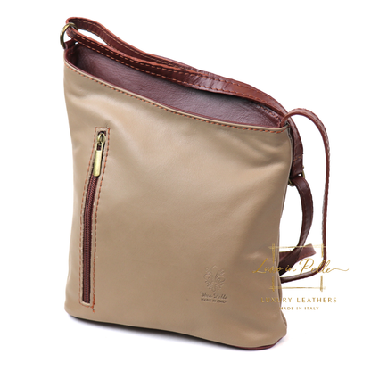 Genuine Soft Italian Leather Crossbody Messenger Handbag