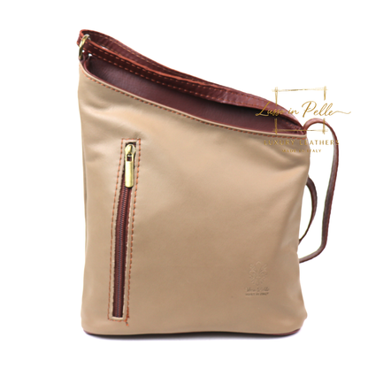Genuine Soft Italian Leather Crossbody Messenger Handbag
