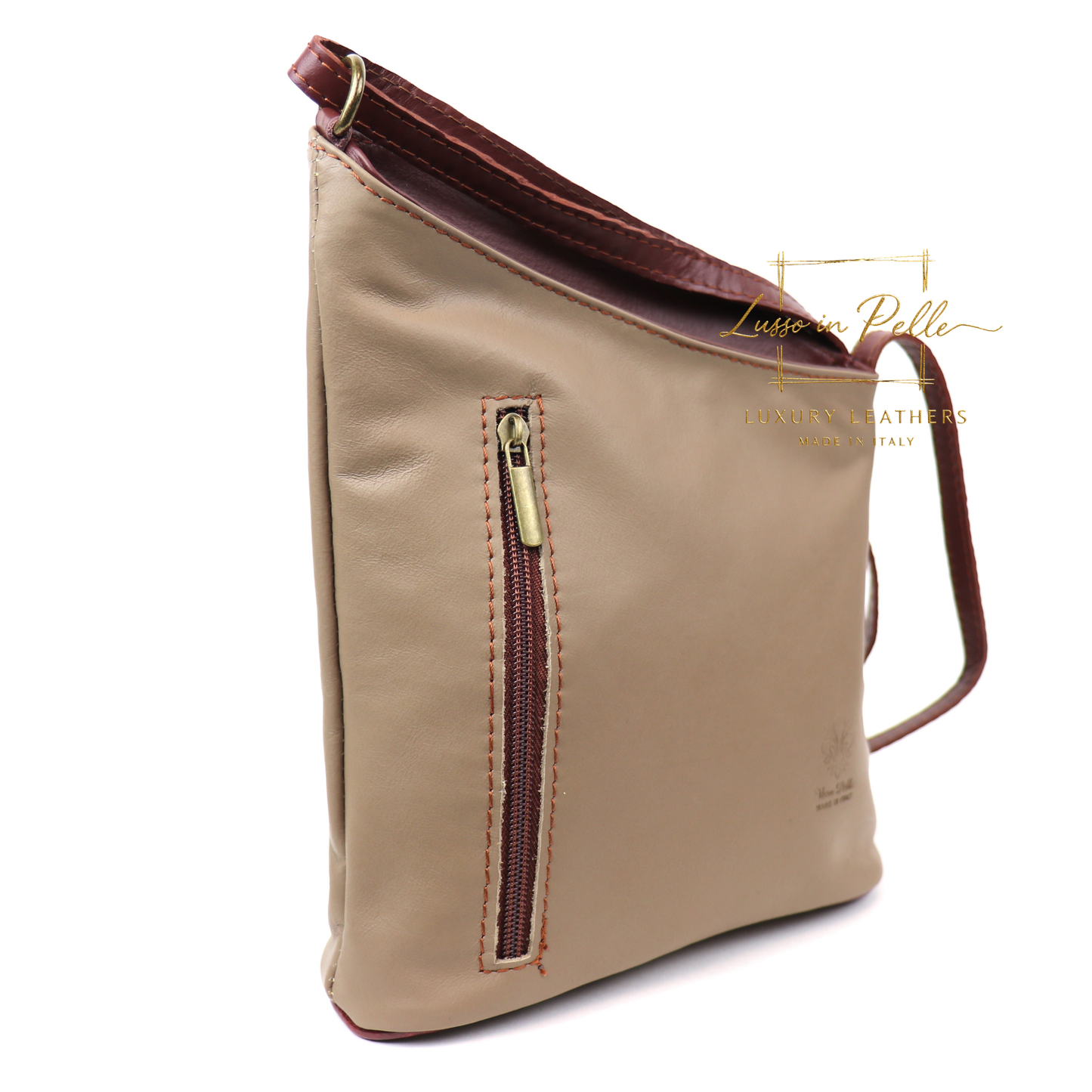 Genuine Soft Italian Leather Crossbody Messenger Handbag