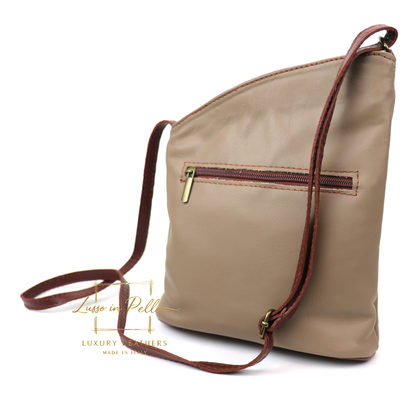 Genuine Soft Italian Leather Crossbody Messenger Handbag