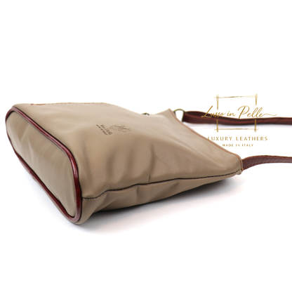 Genuine Soft Italian Leather Crossbody Messenger Handbag