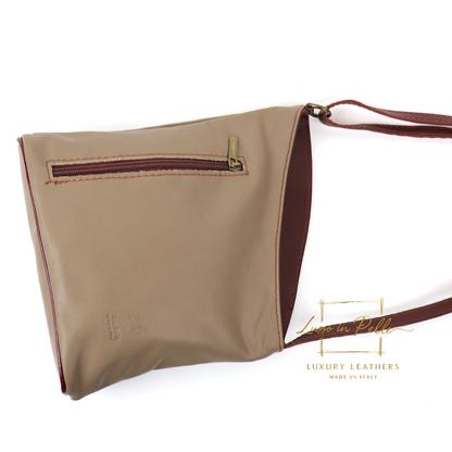 Genuine Soft Italian Leather Crossbody Messenger Handbag