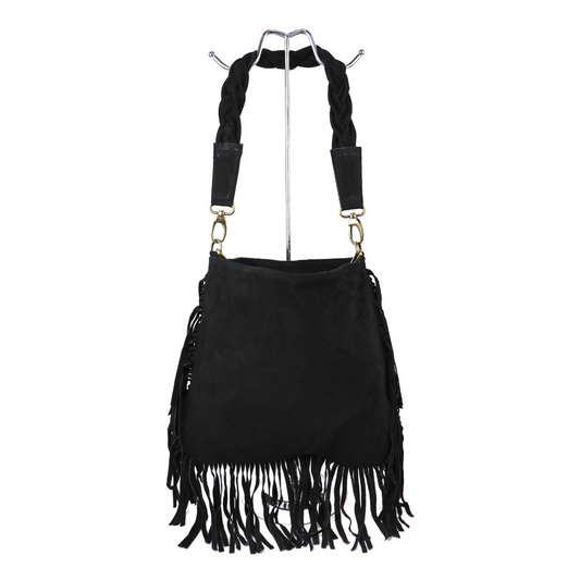 Marina Suede Shoulder/Crossbody Bag with Fringe