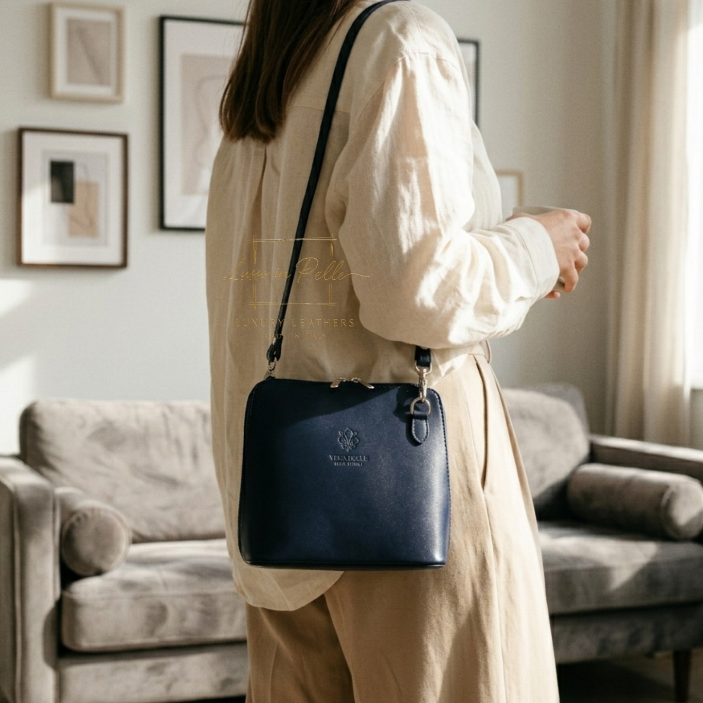 Ella Medium Leather Handbag with Detachable/Adjustable Straps