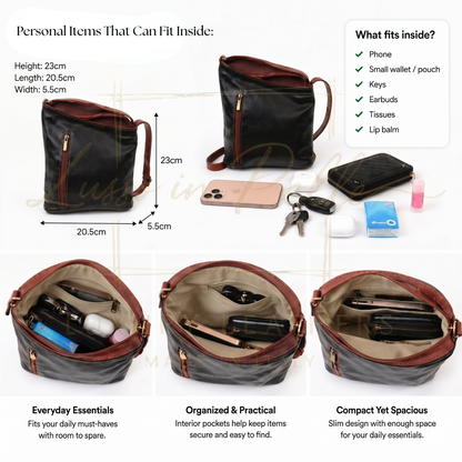 Genuine Soft Italian Leather Crossbody Messenger Handbag