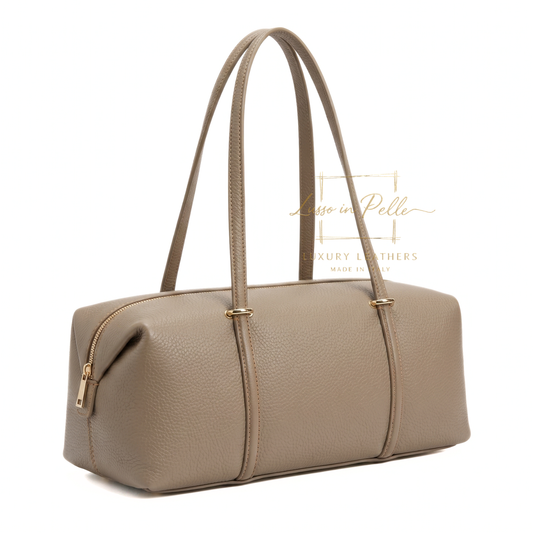 Large Genuine Leather East-West Shoulder Bag