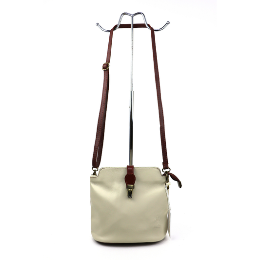 Vera Pelle Leather Crossbody Bag - Lussoinpelle Biege tan Crossbody bags