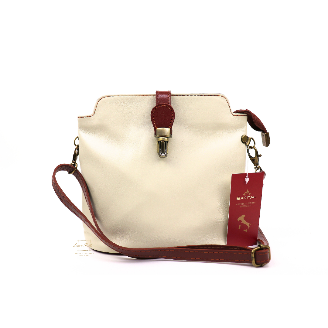 Vera Pelle Leather Crossbody Bag - Lussoinpelle Biege tan Crossbody bags