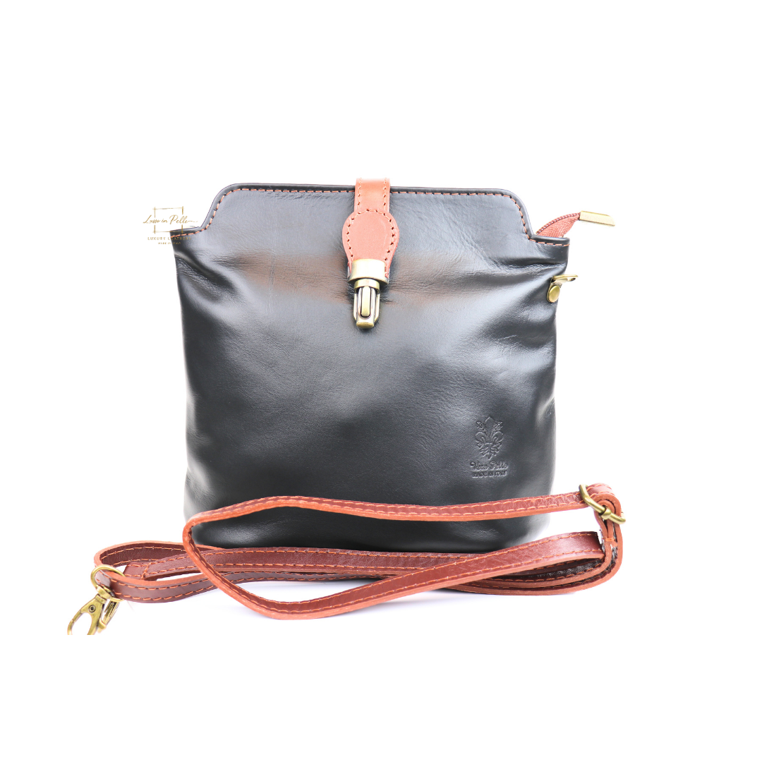Vera Pelle Leather Crossbody Bag - Lussoinpelle black Crossbody bags