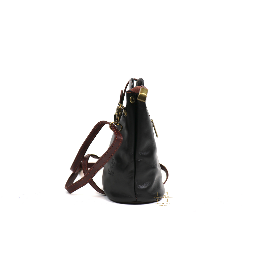 Vera Pelle Leather Crossbody Bag - Lussoinpelle black Crossbody bags