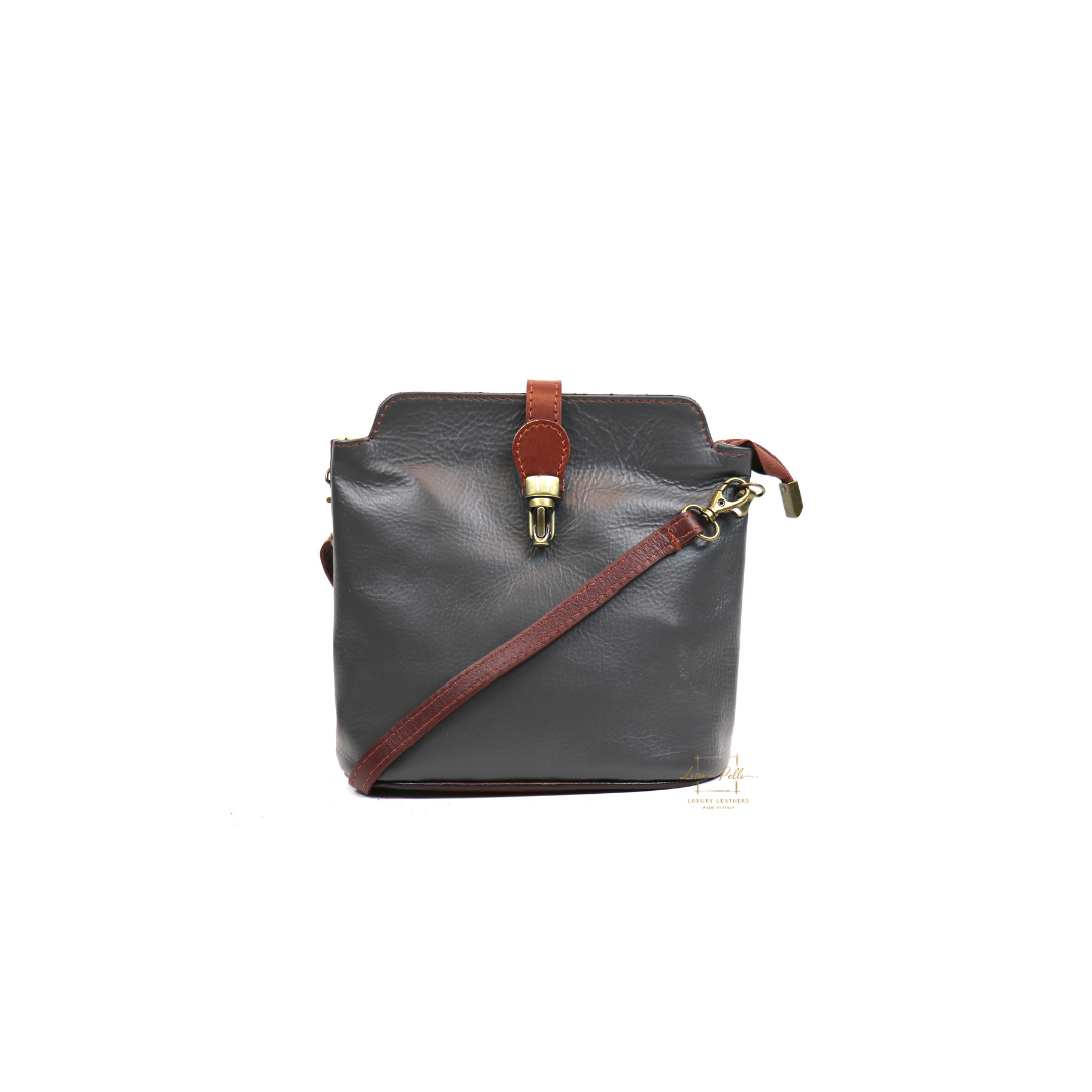 Vera Pelle Leather Crossbody Bag - Lussoinpelle darkgray Crossbody bags