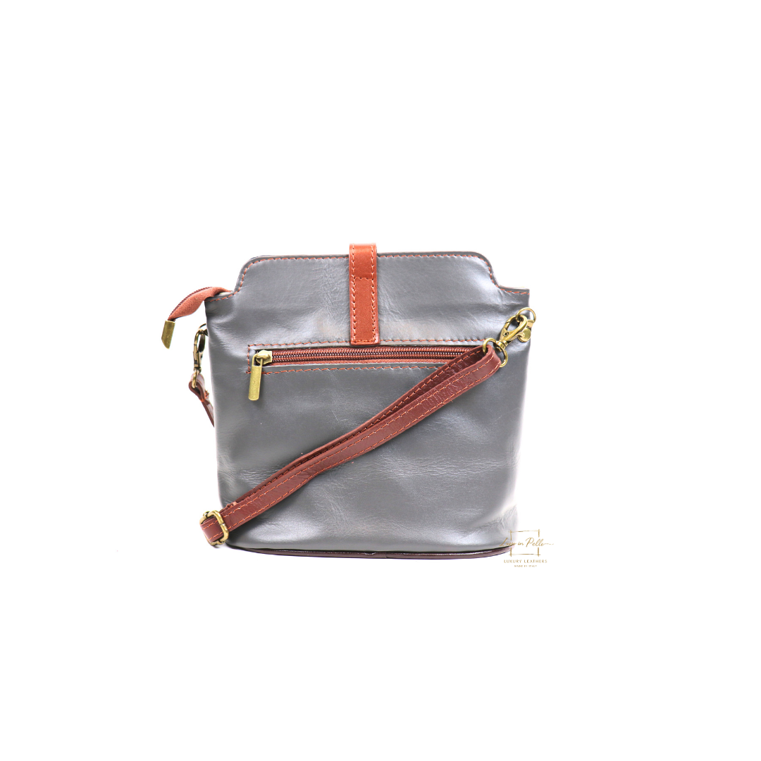 Vera Pelle Leather Crossbody Bag - Lussoinpelle darkgray Crossbody bags