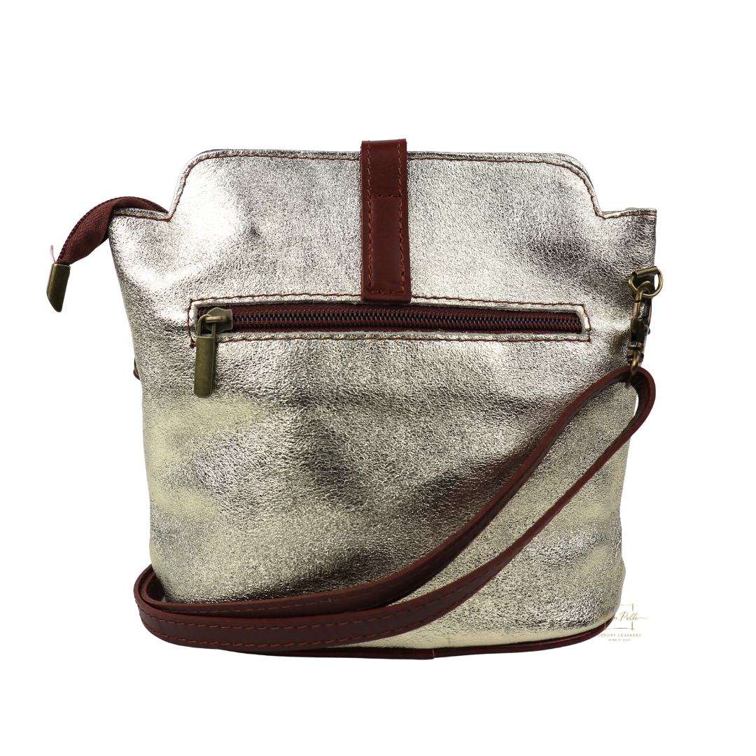 Vera Pelle Leather Crossbody Bag - Lussoinpelle gold Crossbody bags