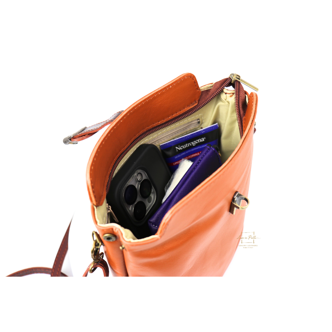 Vera Pelle Leather Crossbody Bag - Lussoinpelle lighttan Crossbody bags