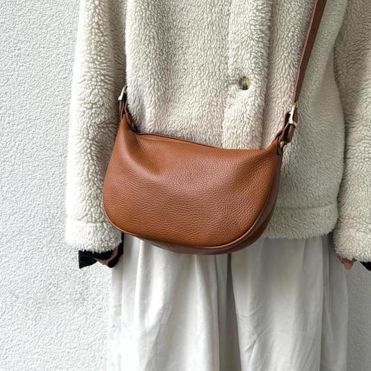 Half Moon Leather Crossbody Bag