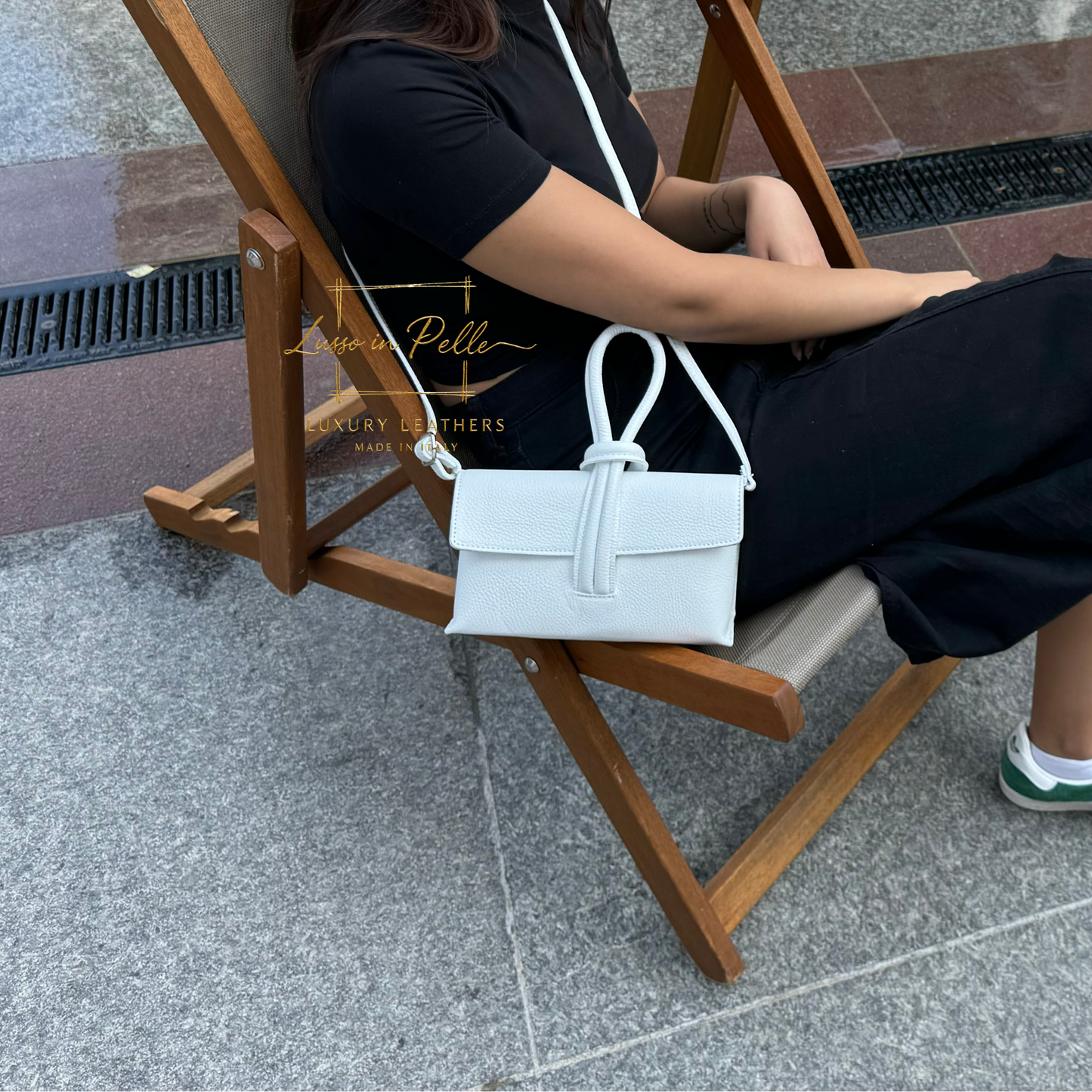Rose Italian Versatile Leather Bag - Wrist Bag - Clutch Bag