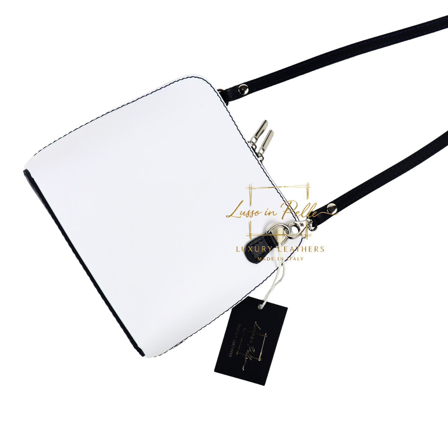 Ella Small Two-Tone Genuine Italian Leather Handbag with Detachable Straps