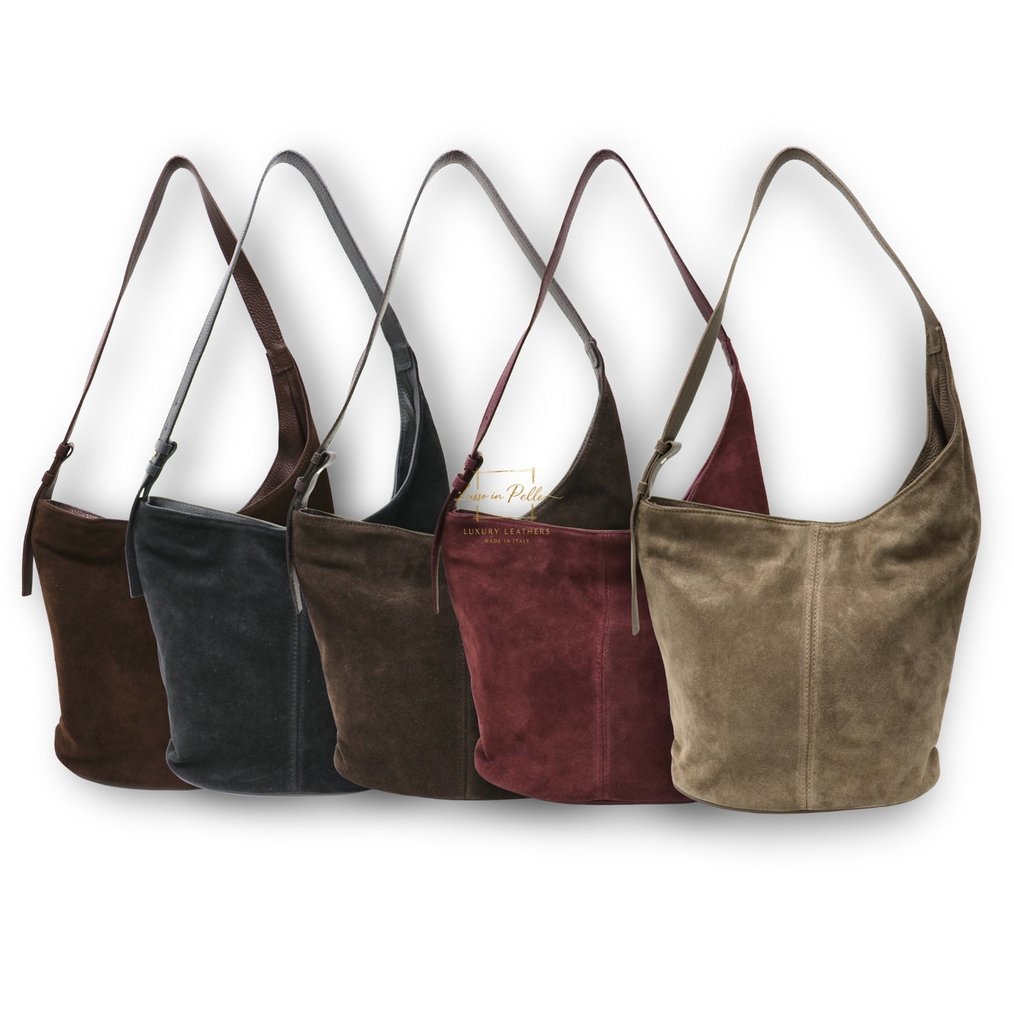 Capri Dual-Texture Bag with Adjustable Straps – Handmade Suede & Leather Purse