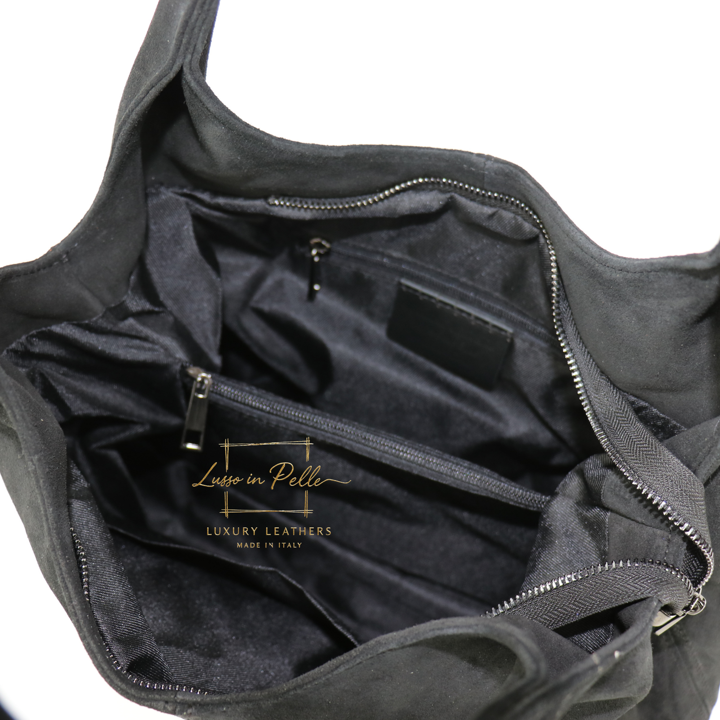 Lusso Double Handle Large Suede Shoulder Tote
