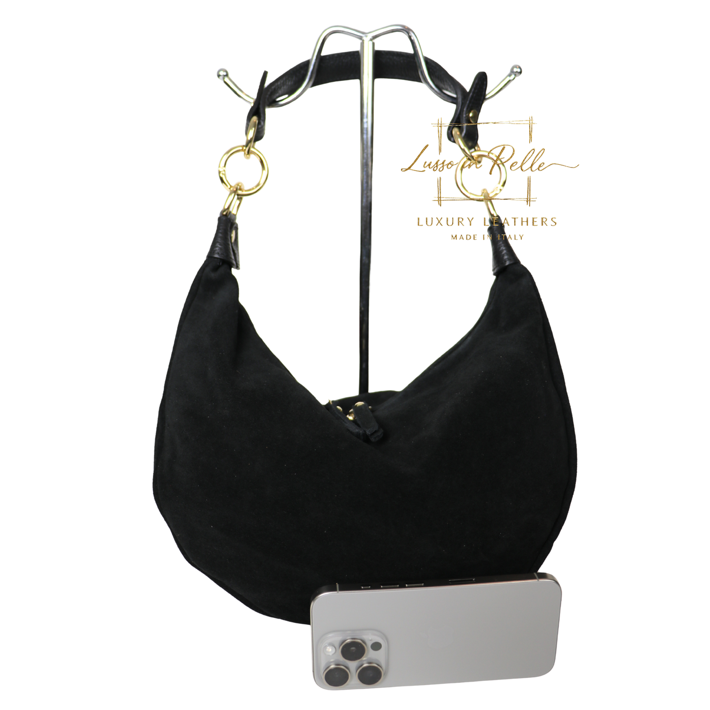 Suede Half Moon Shoulder & Crossbody Bag