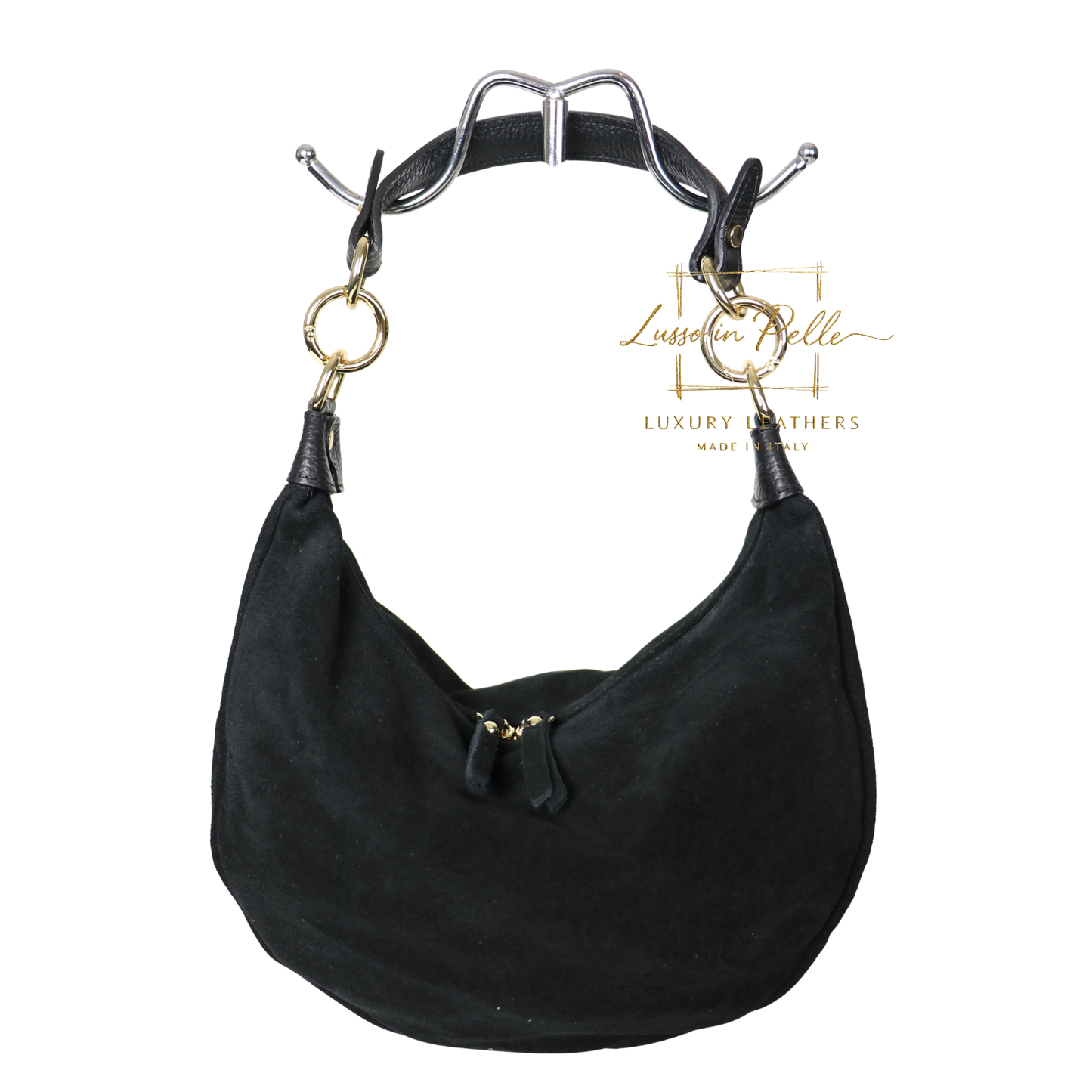 Suede Half Moon Shoulder & Crossbody Bag