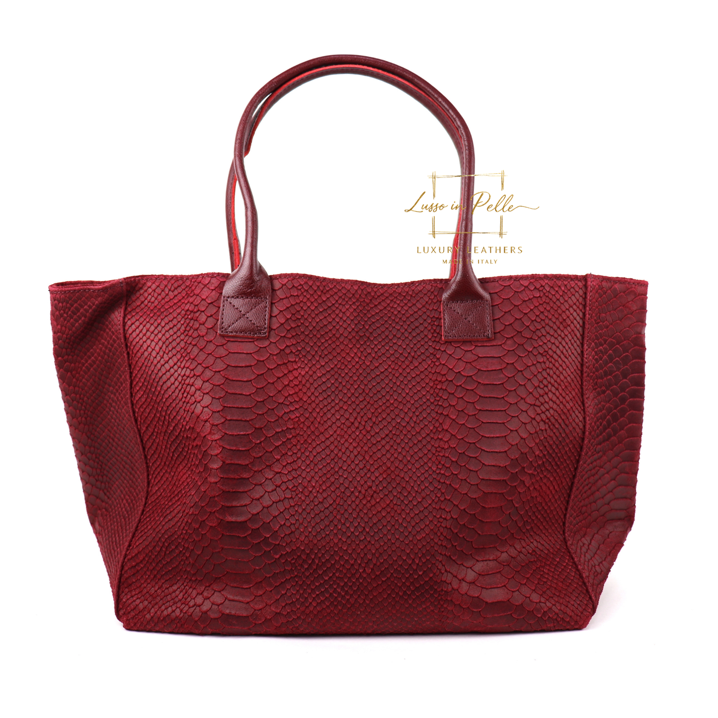 Suede Snake Print Two Style Large Shopper Bag