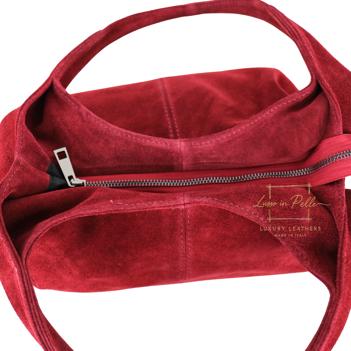 Lusso Double Handle Large Suede Shoulder Tote