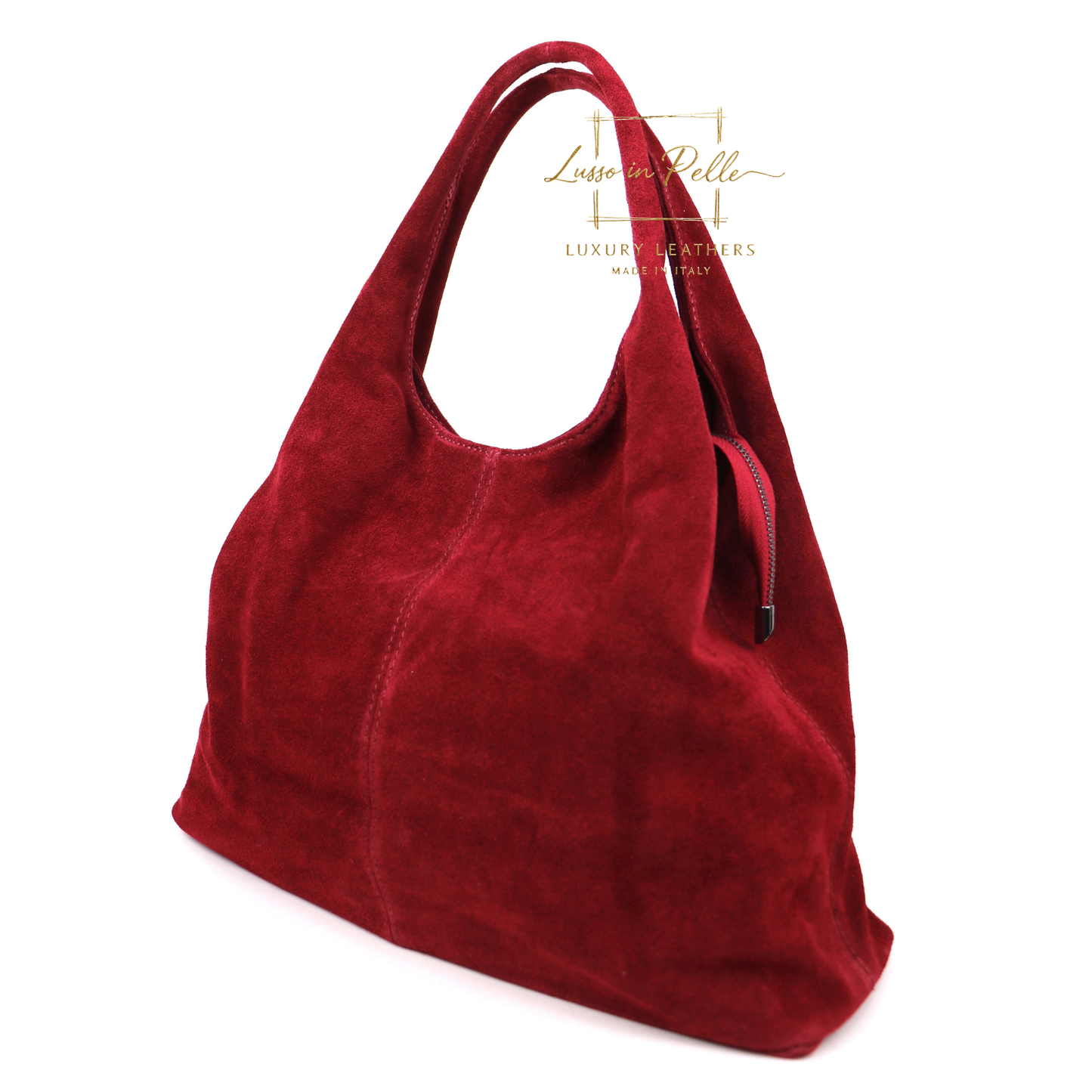 Lusso Double Handle Large Suede Shoulder Tote