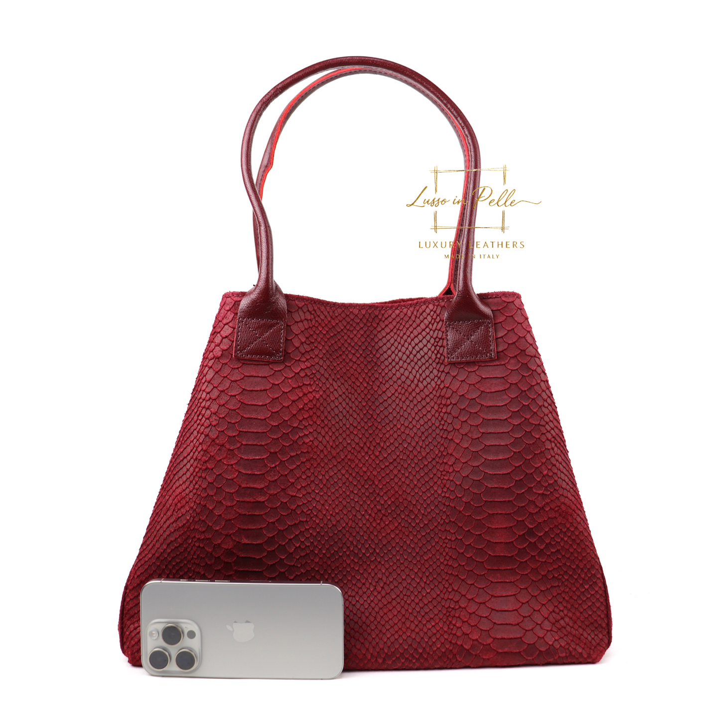 Suede Snake Print Two Style Large Shopper Bag